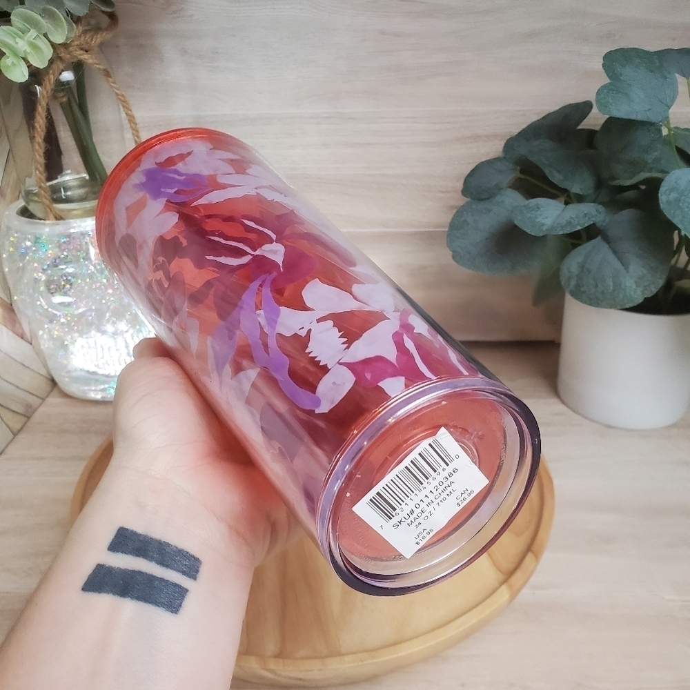 Starbucks Pink Floral Twist Cold Cup 24 oz Venti Limited Edition - Picture 6 of 9